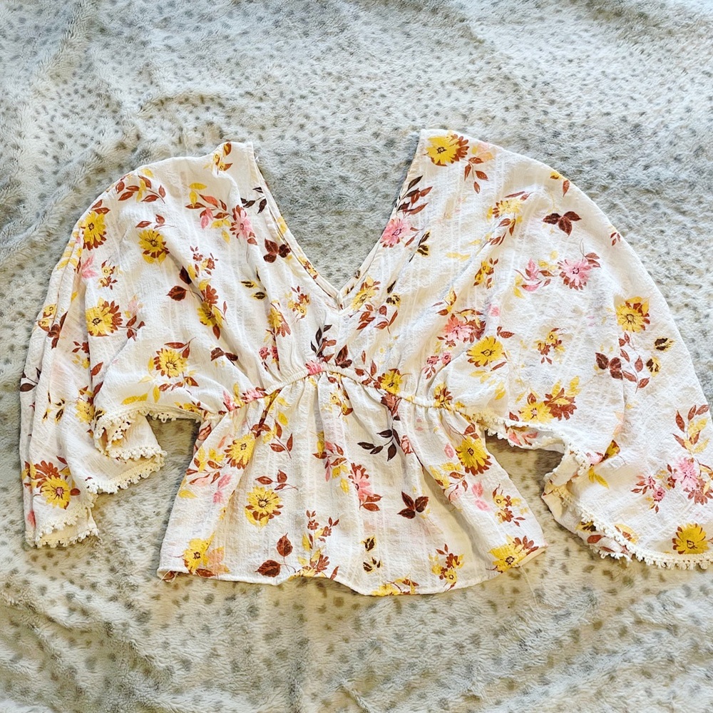 Bloomfield Floral Cinched Waist Blouse